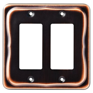 144407 Tenley Bronze & Copper Double GFCI Cover Wall Plate 144407 Tenley Bronze & Copper Double GFCI Cover Wall Plate