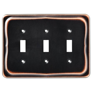 144419 Tenley Bronze & Copper Triple Switch Cover Wall Plate 144419 Tenley Bronze & Copper Triple Switch Cover Wall Plate