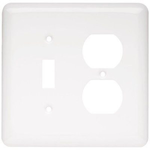 W10253-W White Stamped Single Switch Single Duplex Outlet Cover Wall Plate