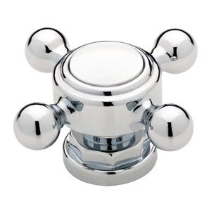 P33352C-CH?W 2" Chrome & White Vintage Faucet Style Cabinet Drawer Knob P33352C-CH?W 2" Chrome & White Vintage Faucet Style Cabinet Drawer Knob