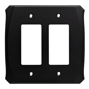 Brainerd Serene W34479-FB Flat Black Double GFCI Cover Plate Brainerd Serene W34479-FB Flat Black Double GFCI Cover Plate