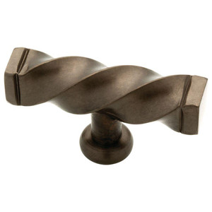 Liberty 65213RB 2 1/2" Iron Craft Cabinet Drawer Twist T-Knob Rubbed Bronze