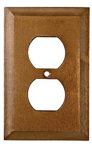 W29445-DCL Huntsfield Caramel Wood Single Duplex Outlet Cover Plate