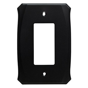 Brainerd Serene W34474-FB Flat Black Single GFCI Cover Plate Brainerd Serene W34474-FB Flat Black Single GFCI Cover Plate