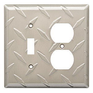W32845-SN Diamond Plate Single Switch / Duplex Cover Plate Satin Nickel W32845-SN Diamond Plate Single Switch / Duplex Cover Plate Satin Nickel