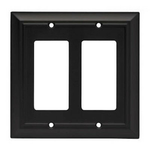 64211 Black Architect Double GFCI Cover Plate