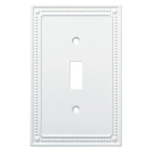 Franklin Brass W35058V-PW Pure White Beaded Single Switch Wall Plate Cover