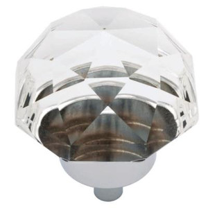Liberty DC27548 1 5/8" Clear Faceted Glass & Chrome Cabinet & Drawer Knob