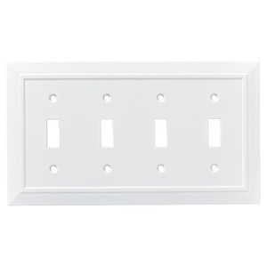 Franklin Brass W35251-PW Pure White Wood Architect Quad Switch Cover Plate Franklin Brass W35251-PW Pure White Wood Architect Quad Switch Cover Plate