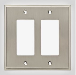 Brainerd 787400 Simple Step Double GFCI Cover Plate Satin Nickel Brainerd 787400 Simple Step Double GFCI Cover Plate Satin Nickel