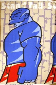 Douglas Day BA11 Rebel Stand Tall Panel Blue Fabric By Yd