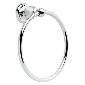 Delta NOR46-CHC Nora Bath Towel Ring Polished Chrome & Clear Glass Finish Delta NOR46-CHC Nora Bath Towel Ring Polished Chrome & Clear Glass Finish