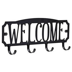 Franklin Brass FBWELC4-FB 18" 4 Hook Welcome Rail Flat Black Finish Franklin Brass FBWELC4-FB 18" 4 Hook Welcome Rail Flat Black Finish