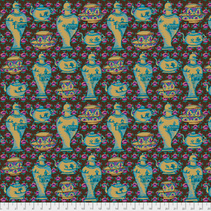 Kaffe Fassett PWGP165 Delft Pots Brown Cotton Fabric By The Yard Kaffe Fassett PWGP165 Delft Pots Brown Cotton Fabric By The Yard