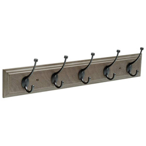 Franklin Brass FBPLLT5-513 5 Pilltop Hook 26.5" Rail Driftwood Gray & Soft Iron Franklin Brass FBPLLT5-513 5 Pilltop Hook 26.5" Rail Driftwood Gray & Soft Iron