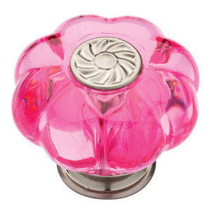 Brainerd P22178V-HPI Hot Pink & Satin Nickel Zolee Knob1 5/8"  Drawer Knob