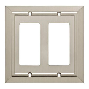 W35224-SN Classic Architect Satin Nickel Double GFCI Decora Cover Plate