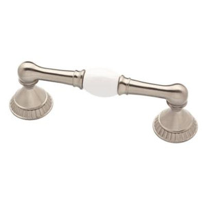 P23119C-SN Dual Mount 3" & 3 3/4" Palermo White & Nickel Cabinet Drawer Pull