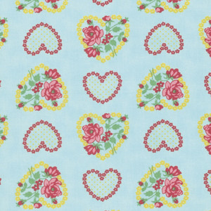 Verna Mosquera Love & Friendship PWVM171 Roseheart Sky Fabric By Yd Verna Mosquera Love & Friendship PWVM171 Roseheart Sky Fabric By Yd