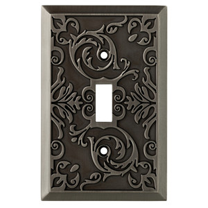 W27106-904 Fairhope Heirloom Silver Single Switch Cover Plate W27106-904 Fairhope Heirloom Silver Single Switch Cover Plate