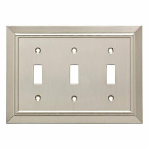 W35225-SN Satin NIckel Classic Architect Triple Switch Cover Plate