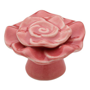 Liberty CFK003C-PNK Ceramic 1 1/4" Rose Cabinet Drawer Knob Liberty CFK003C-PNK Ceramic 1 1/4" Rose Cabinet Drawer Knob