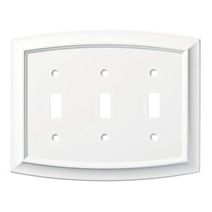 Brainerd W36440-PW Pure White Arched Triple Switch Cover Plate Brainerd W36440-PW Pure White Arched Triple Switch Cover Plate