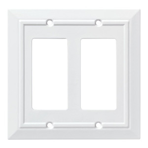 Brainerd W31565-PW Pure White Classic Architect Double GFCI Cover Plate Brainerd W31565-PW Pure White Classic Architect Double GFCI Cover Plate