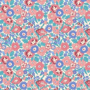 Henry Glass 1326-12 Windsor Park Allover Floral Pink Blue Cotton Fabric By Yard Henry Glass 1326-12 Windsor Park Allover Floral Pink Blue Cotton Fabric By Yard