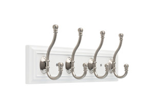 Threshold™ 16" Ball End Hook Rail - White/Satin Nickel Threshold™ 16" Ball End Hook Rail - White/Satin Nickel