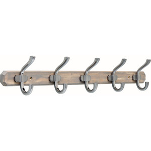 Liberty R38569-GWS 24" Graywash and Satin Nickel Hook Rack Liberty R38569-GWS 24" Graywash and Satin Nickel Hook Rack