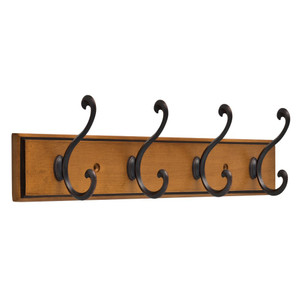 Franklin Brass 18" 4 Scroll Hook Coat/Hat Rail Honey Maple & Statuary Bronze Franklin Brass 18" 4 Scroll Hook Coat/Hat Rail Honey Maple & Statuary Bronze