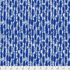 Keiko Goke CPKG012 Step By Step Coil Dance Blue Cotton Fabric By The Yard