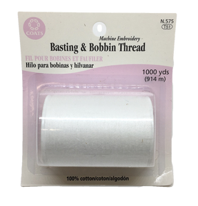 Coats Sewing, Quilting, Embroidery Basting & Bobbin Thread 1000 yds.