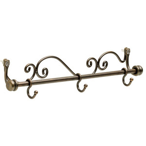 Liberty R27408-WCN 18" Romantic 3 Scroll Hook Rail Warm Chestnut Finish Liberty R27408-WCN 18" Romantic 3 Scroll Hook Rail Warm Chestnut Finish
