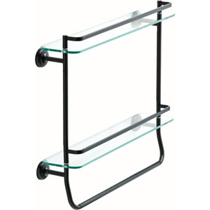 Delta FSS08-VBR 20" Glass Double Shelf with Towel Bar Venetian Bronze Delta FSS08-VBR 20" Glass Double Shelf with Towel Bar Venetian Bronze