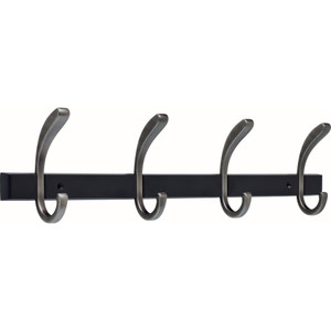 LibertyR38576-HFB 24" Softened Curve 4 Hook Rail Heirloom Silver & Black