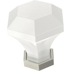 Liberty P42412C-WSN 1 3/8" Classic Acrylic Cabinet Drawer Knob White & Satin Nickel Liberty P42412C-WSN 1 3/8" Classic Acrylic Cabinet Drawer Knob White & Satin Nickel