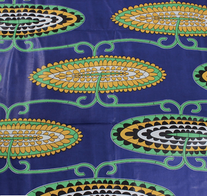 African Print Stylized Floral Blue & Yellow Traditional Wax Print Cotton Fabric By The Yard African Print Stylized Floral Blue & Yellow Traditional Wax Print Cotton Fabric By The Yard
