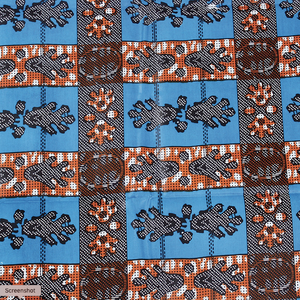 African Print Paw Print Blue Traditional Wax Print Cotton Fabric By The Yard African Print Paw Print Blue Traditional Wax Print Cotton Fabric By The Yard
