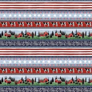 Studio e Heritage USA 4653-78 Patriotic Border Stripe Cotton Quilting Fabric By Yard Studio e Heritage USA 4653-78 Patriotic Border Stripe Cotton Quilting Fabric By Yard