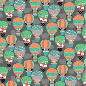 Studio e Owl's Woodland Adventure 5073-96 Owls in Hot Air Balloons Dk Gray Cotton Fabric By Yard Studio e Owl's Woodland Adventure 5073-96 Owls in Hot Air Balloons Dk Gray Cotton Fabric By Yard