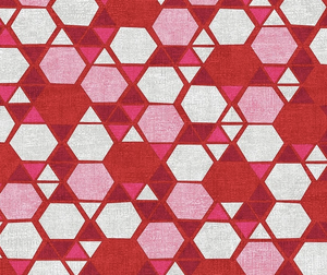Stof Fabrics 4500-846 Vilma Hexagon Red Cotton Fabric By The Yard Stof Fabrics 4500-846 Vilma Hexagon Red Cotton Fabric By The Yard