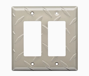 Brainerd W32848-SN Diamond Plate Double GFCI Cover Plate Satin Nickel Brainerd W32848-SN Diamond Plate Double GFCI Cover Plate Satin Nickel