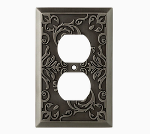 W27107-904 Fairhope Heirloom Silver Single Duplex Cover Plate W27107-904 Fairhope Heirloom Silver Single Duplex Cover Plate