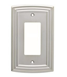 Hampton Bay W36398-SNE  Classical Emery GFCI Satin Nickel Cover Plate Hampton Bay W36398-SNE  Classical Emery GFCI Satin Nickel Cover Plate