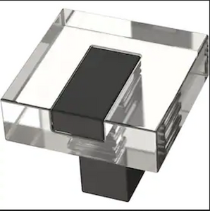 Brainerd P42240W-BCL 1 1/4" Square Modern Cabinet & Drawer Knob Black & Clear Brainerd P42240W-BCL 1 1/4" Square Modern Cabinet & Drawer Knob Black & Clear