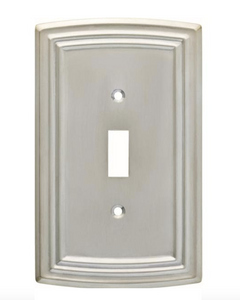 Hampton Bay W36396-SNE Classical Emery Single Switch Satin Nickel Cover Plate Hampton Bay W36396-SNE Classical Emery Single Switch Satin Nickel Cover Plate