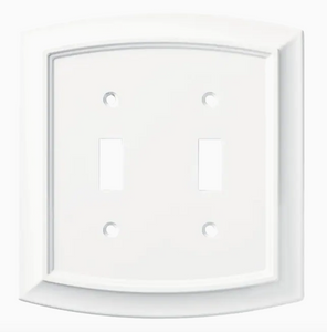 Brainerd W36435-PW Pure White Arched Double Switch Cover Wall Plate Brainerd W36435-PW Pure White Arched Double Switch Cover Wall Plate