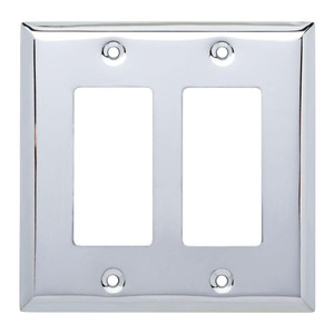 Brainerd W10229-PC Chrome Stamped Double GFCI Wall Cover Plate Brainerd W10229-PC Chrome Stamped Double GFCI Wall Cover Plate
